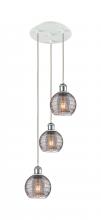  113B-3P-WPC-G1213-6SM - Athens Deco Swirl - 3 Light - 12 inch - White Polished Chrome - Cord Hung - Multi Pendant