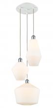  113B-3P-WPC-G651-MU - Cindyrella 3 Light 14 inch Multi-Pendant