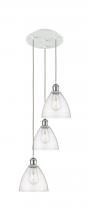  113B-3P-WPC-GBD-754 - Bristol - 3 Light - 14 inch - White Polished Chrome - Cord Hung - Multi Pendant