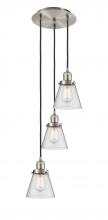  113F-3P-SN-G64 - Cone - 3 Light - 13 inch - Brushed Satin Nickel - Cord hung - Multi Pendant