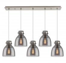  125-410-1PS-SN-G412-8SM - Newton Bell - 5 Light - 40 inch - Brushed Satin Nickel - Linear Pendant