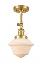  201F-SG-G531-LED - Oxford - 1 Light - 7 inch - Satin Gold - Semi-Flush Mount