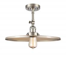  201F-SN-MFR-SN-16-LED - Railroad - 1 Light - 16 inch - Brushed Satin Nickel - Semi-Flush Mount