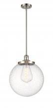  201S-SN-G204-14-LED - Beacon - 1 Light - 14 inch - Brushed Satin Nickel - Stem Hung - Pendant