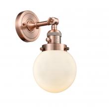  203SW-AC-G201-6-LED - Beacon - 1 Light - 6 inch - Antique Copper - Sconce