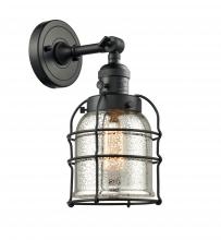  203SW-BK-G58-CE-LED - Bell Cage - 1 Light - 6 inch - Matte Black - Sconce