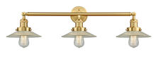  205-SG-G2-LED - Halophane - 3 Light - 33 inch - Satin Gold - Bath Vanity Light