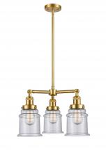  207-SG-G184-LED - Canton - 3 Light - 18 inch - Satin Gold - Stem Hung - Chandelier