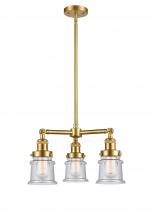  207-SG-G184S-LED - Canton - 3 Light - 18 inch - Satin Gold - Stem Hung - Chandelier