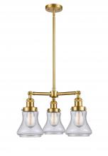  207-SG-G194-LED - Bellmont - 3 Light - 18 inch - Satin Gold - Stem Hung - Chandelier