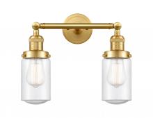  208-SG-G314-LED - Dover - 2 Light - 14 inch - Satin Gold - Bath Vanity Light