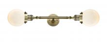  208L-AB-G201-6-LED - Beacon - 2 Light - 6 inch - Antique Brass - Bath Vanity Light