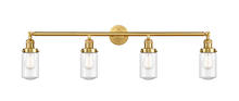 Innovation Lighting 215-SG-G314-LED - Dover - 4 Light - 43 inch - Satin Gold - Adjustable Bath Vanity Light