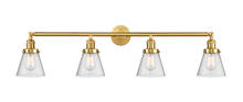 Innovation Lighting 215-SG-G64-LED - Cone - 4 Light - 42 inch - Satin Gold - Adjustable Bath Vanity Light