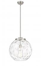  221-1S-SN-G1215-16 - Athens Water Glass - 1 Light - 16 inch - Brushed Satin Nickel - Cord hung - Pendant