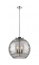  221-3S-PN-G1213-18SM - Athens Deco Swirl - 3 Light - 18 inch - Polished Nickel - Cord hung - Pendant