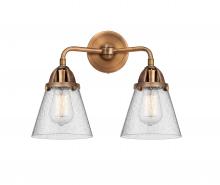  288-2W-AC-G64-LED - Cone - 2 Light - 14 inch - Antique Copper - Bath Vanity Light