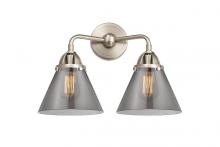  288-2W-SN-G43-LED - Cone - 2 Light - 16 inch - Brushed Satin Nickel - Bath Vanity Light