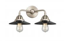  288-2W-SN-M6-BK-LED - Railroad - 2 Light - 16 inch - Brushed Satin Nickel - Bath Vanity Light