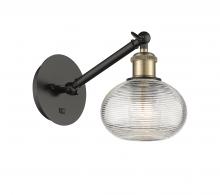  317-1W-BAB-G555-6CL - Ithaca - 1 Light - 6 inch - Black Antique Brass - Sconce