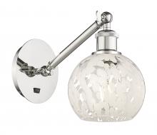  317-1W-PN-G1216-6WM - White Mouchette - 1 Light - 6 inch - Polished Nickel - Sconce