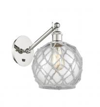  317-1W-PN-G122-8RW-LED - Farmhouse Rope - 1 Light - 8 inch - Polished Nickel - Sconce