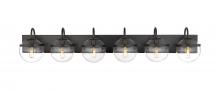 Innovation Lighting 350-6W-BK-CL-LED - Sands - 6 Light - 44 inch - Matte Black - Bath Vanity Light