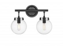 Innovation Lighting 351-2W-BK-CL-LED - Span - 2 Light - 15 inch - Matte Black - Bath Vanity Light