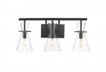 Innovation Lighting 354-3W-BK-CL-LED - Colden - 3 Light - 24 inch - Matte Black - Bath Vanity Light