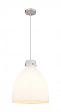  410-1PL-SN-G412-14WH - Newton Bell - 1 Light - 14 inch - Satin Nickel - Cord hung - Pendant