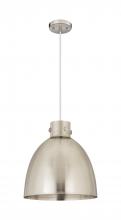  410-1PL-SN-M412-14SN - Newton Bell - 1 Light - 14 inch - Satin Nickel - Cord hung - Pendant