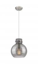  410-1PM-SN-G410-10SM - Newton Sphere - 1 Light - 10 inch - Brushed Satin Nickel - Cord hung - Mini Pendant