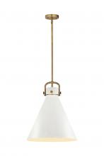  410-1SL-BB-M411-16W - Newton Cone - 1 Light - 16 inch - Brushed Brass - Pendant