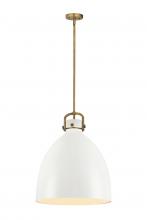  410-1SL-BB-M412-16W - Newton Bell - 1 Light - 16 inch - Brushed Brass - Pendant