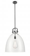  410-1SL-BK-G412-18CL - Newton Bell - 1 Light - 18 inch - Matte Black - Pendant