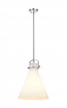  410-1SL-PN-G411-14WH - Newton Cone - 1 Light - 14 inch - Polished Nickel - Pendant