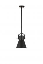  410-1SS-BK-M411-8BK - Newton Cone - 1 Light - 8 inch - Matte Black - Mini Pendant