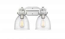 Innovation Lighting 410-2W-SN-G412-7SDY - Newton Bell - 2 Light - 17 inch - Satin Nickel - Bath Vanity Light