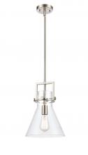  411-1SM-SN-G411-10CL - Newton Cone - 1 Light - 10 inch - Satin Nickel - Mini Pendant