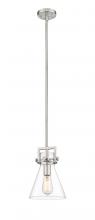  411-1SS-SN-G411-8CL - Newton Cone - 1 Light - 8 inch - Satin Nickel - Mini Pendant