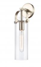  413-1W-SN-G413-1W-4CL - Pilaster - 1 Light - 4 inch Glass - Satin Nickel - Sconce