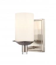 Innovation Lighting 417-1W-SN-W-LED - Manhattan - 1 Light - 5 inch - Satin Nickel - Bath Vanity Light
