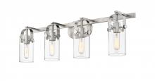 Innovation Lighting 423-4W-SN-4CL-LED - Pilaster - 4 Light - 35 inch - Brushed Satin Nickel - Bath Vanity Light