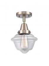  447-1C-SN-G532-LED - Oxford - 1 Light - 8 inch - Brushed Satin Nickel - Flush Mount