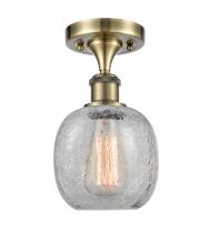  516-1C-AB-G105-LED - Belfast - 1 Light - 6 inch - Antique Brass - Semi-Flush Mount