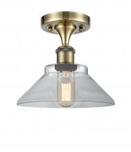  516-1C-AB-G132-LED - Orwell - 1 Light - 8 inch - Antique Brass - Semi-Flush Mount