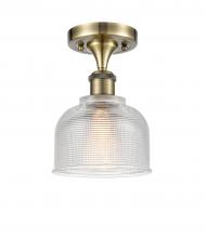  516-1C-AB-G412-LED - Dayton - 1 Light - 6 inch - Antique Brass - Semi-Flush Mount