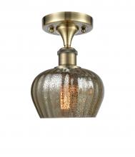  516-1C-AB-G96 - Fenton - 1 Light - 7 inch - Antique Brass - Semi-Flush Mount