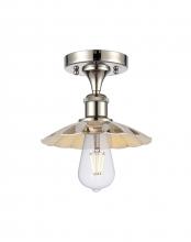  516-1C-PN-M17-PN - Scallop - 1 Light - 8 inch - Polished Nickel - Semi-Flush Mount