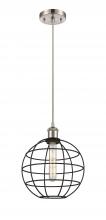  516-1P-SN-CE-10-BK - Lake Placid - 1 Light - 10 inch - Satin Nickel - Mini Pendant